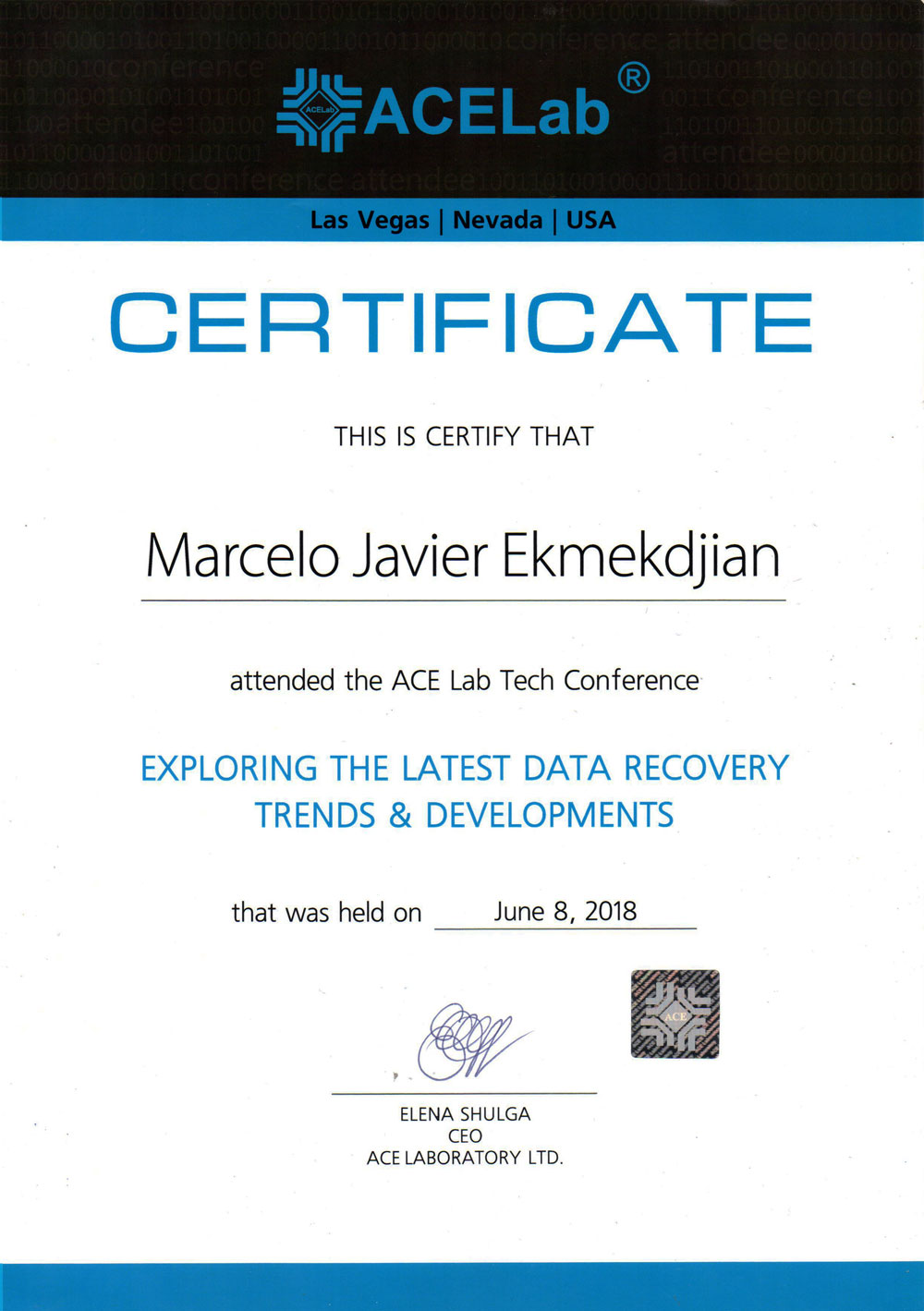 Data Recovery Conference Asistence Title